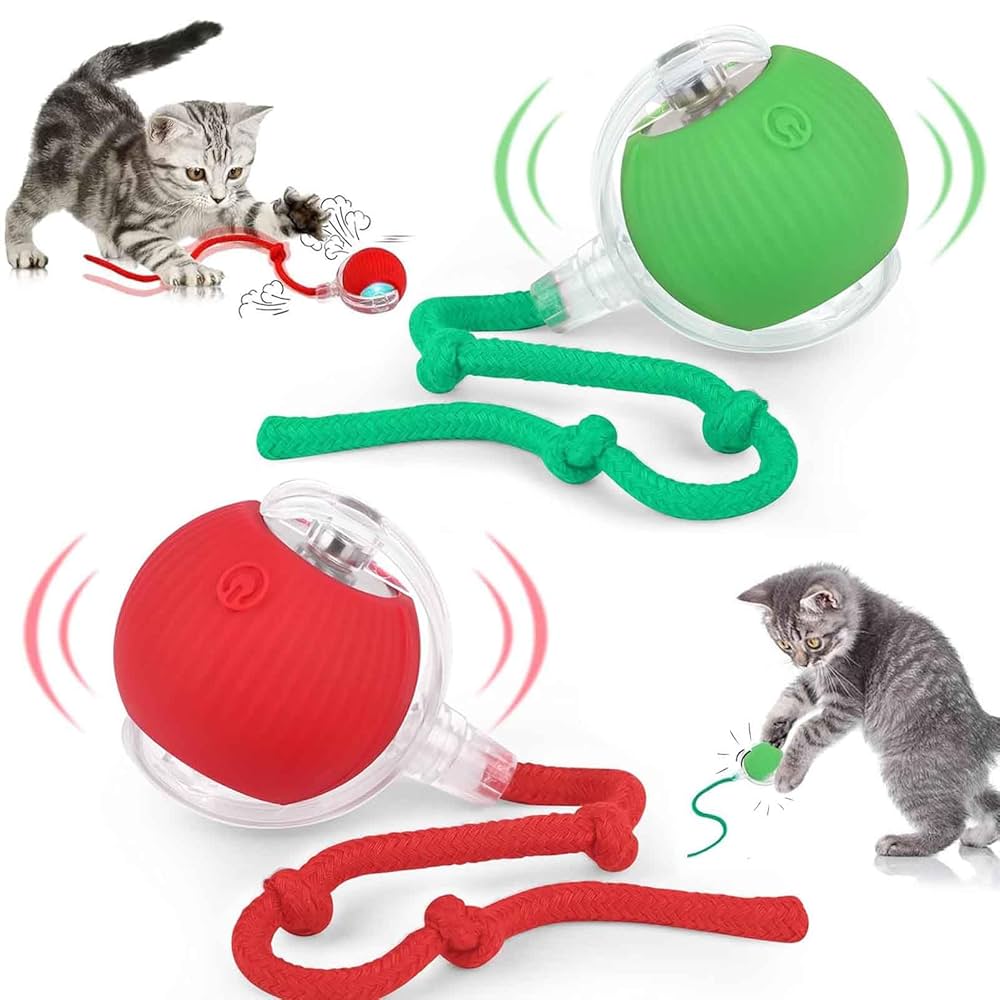 Smart Rechargeable Cat Toy – Rolling Ball with Faux Tail, Mouse Imitation & Auto Movement